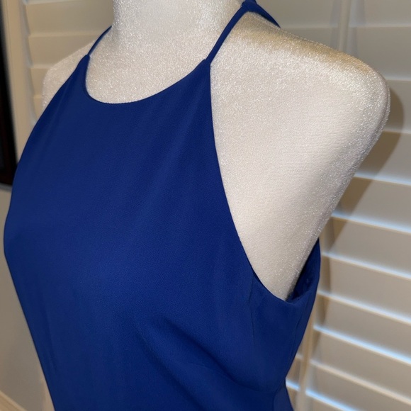 Badgley Mischka Cobalt Royal Blue Racer Back Formal Gown Size 6 - Picture 4 of 9